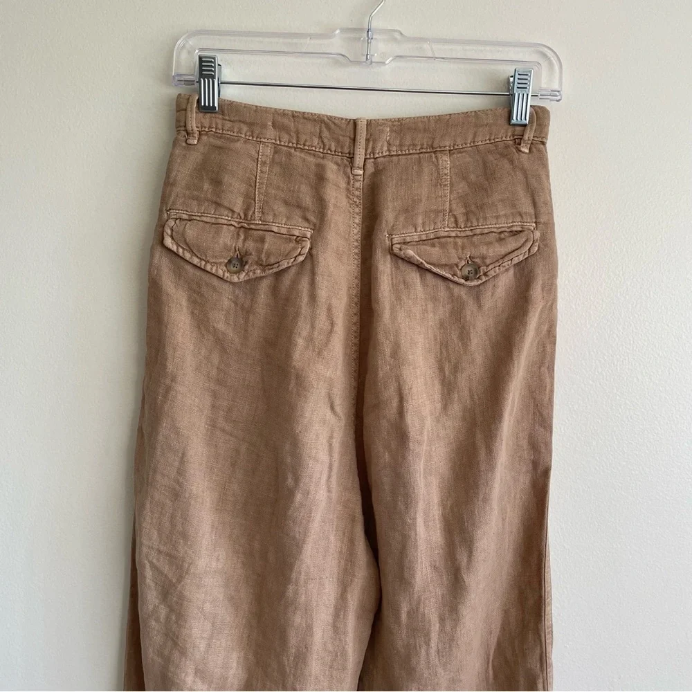 Zara wide leg linen pants trousers high rise blogger fave europe minimalist work